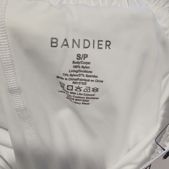 Bandier White Layered Athletic Running Shorts Small NWT - Picture 5 of 7